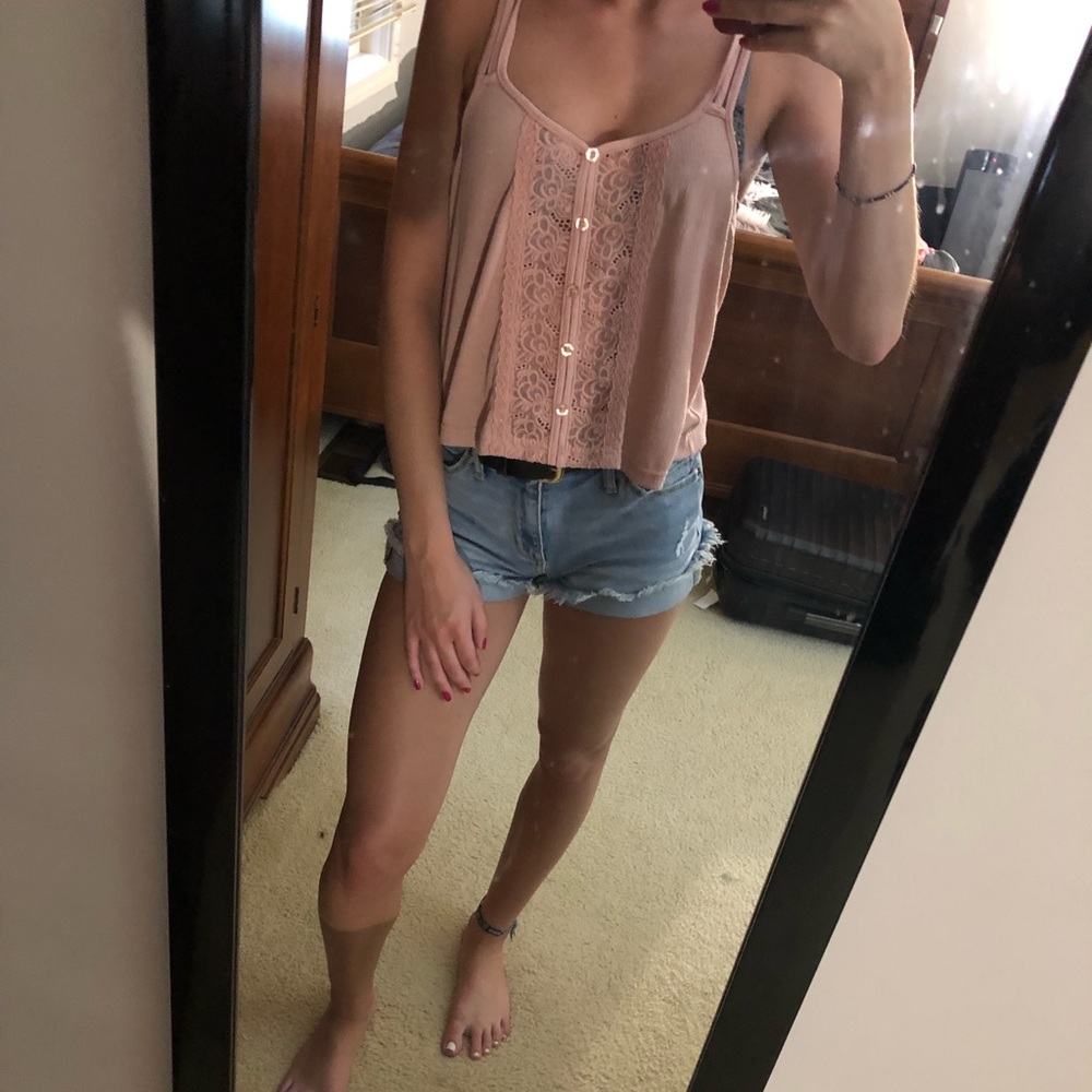 S Light pink and lace cami